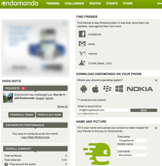3: You are registered on Endomondo, you are one third done already!