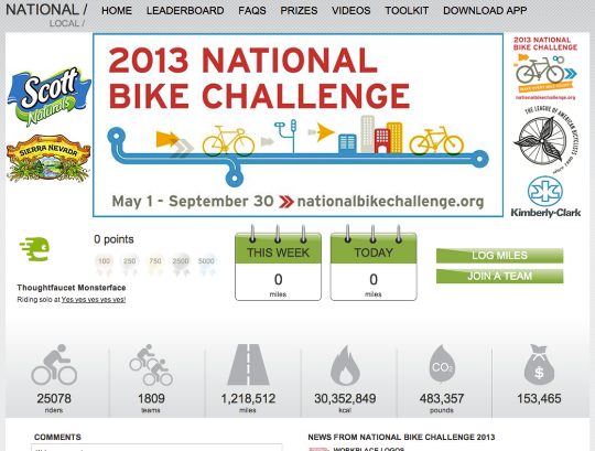6: You are registered for the National Bike Challenge. Two thirds there!